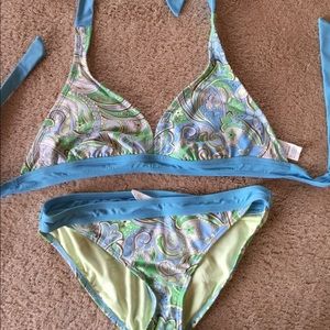 Athleta 2 piece bikini swimsuit size large 38C/36D